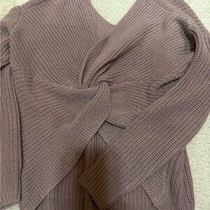 Love Tree V-Neck Sweater in Dusty Pink
